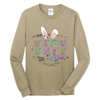 Science Teacher Bunny Periodic Table Chemistry Elements Easter Cute Bunny Tall Long Sleeve T-Shirt