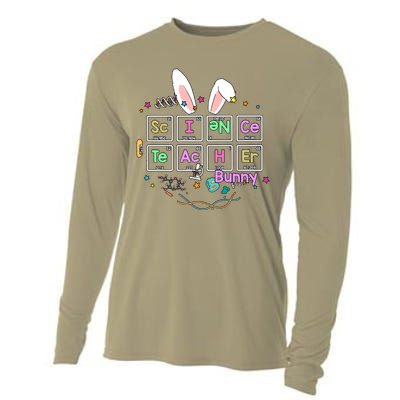 Science Teacher Bunny Periodic Table Chemistry Elements Easter Cute Bunny Cooling Performance Long Sleeve Crew