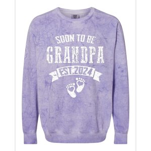 Soon To Be Grandpa Promoted To Grandpa 2024 Colorblast Crewneck Sweatshirt