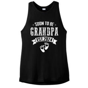 Soon To Be Grandpa Promoted To Grandpa 2024 Ladies PosiCharge Tri-Blend Wicking Tank