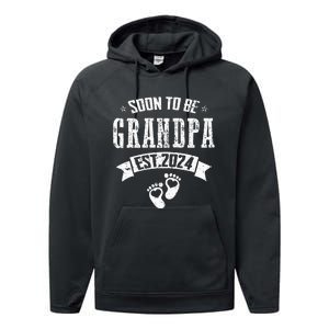 Soon To Be Grandpa Promoted To Grandpa 2024 Performance Fleece Hoodie