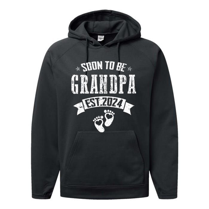 Soon To Be Grandpa Promoted To Grandpa 2024 Performance Fleece Hoodie