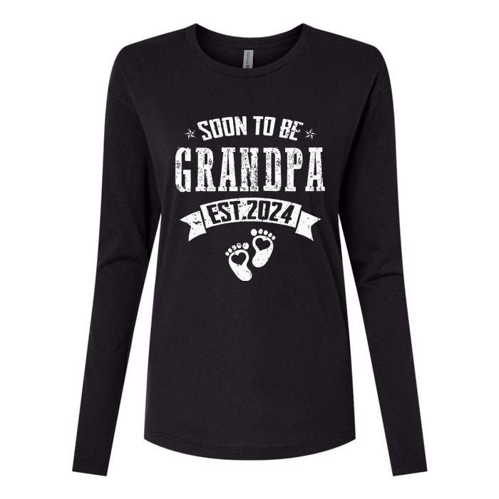 Soon To Be Grandpa Promoted To Grandpa 2024 Womens Cotton Relaxed Long Sleeve T-Shirt