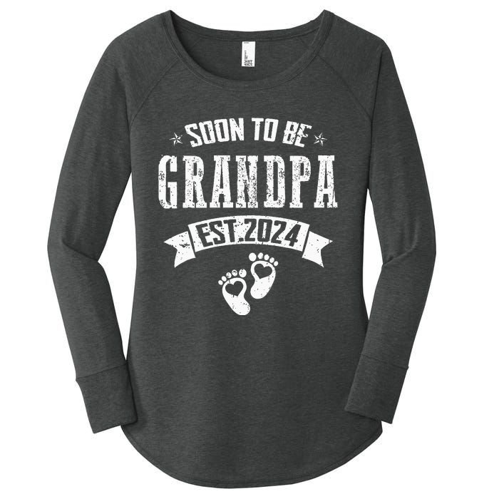 Soon To Be Grandpa Promoted To Grandpa 2024 Women's Perfect Tri Tunic Long Sleeve Shirt