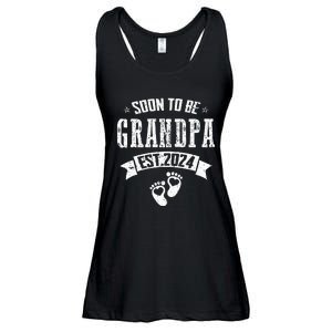 Soon To Be Grandpa Promoted To Grandpa 2024 Ladies Essential Flowy Tank