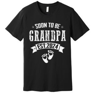 Soon To Be Grandpa Promoted To Grandpa 2024 Premium T-Shirt