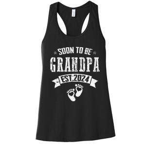 Soon To Be Grandpa Promoted To Grandpa 2024 Women's Racerback Tank