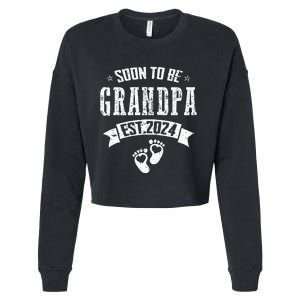 Soon To Be Grandpa Promoted To Grandpa 2024 Cropped Pullover Crew