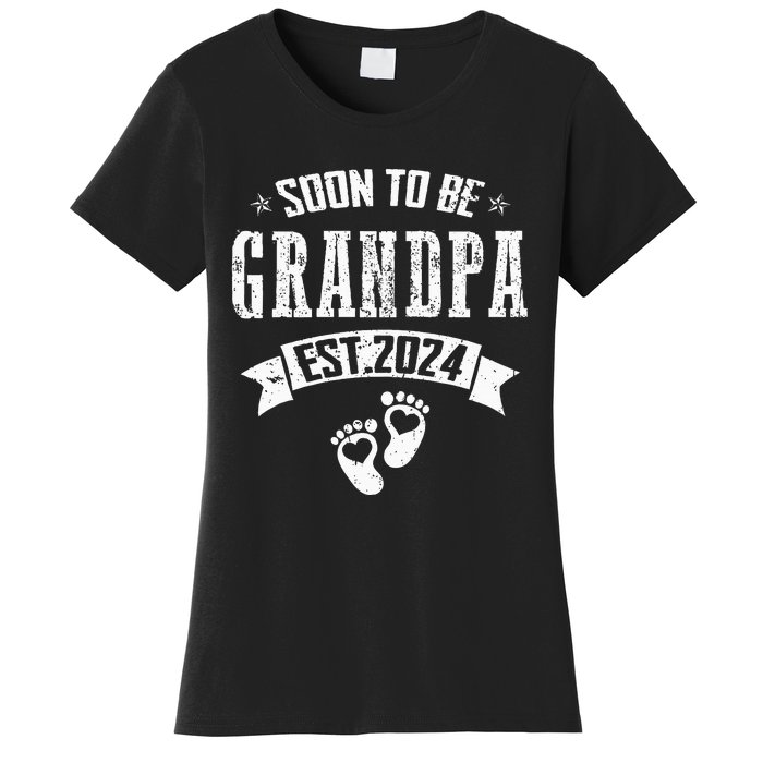 Soon To Be Grandpa Promoted To Grandpa 2024 Women's T-Shirt