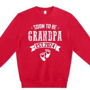 Soon To Be Grandpa Promoted To Grandpa 2024 Premium Crewneck Sweatshirt