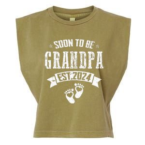 Soon To Be Grandpa Promoted To Grandpa 2024 Garment-Dyed Women's Muscle Tee