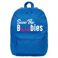 Save The Boobies Funny Breast Cancer Awareness 16 in Basic Backpack