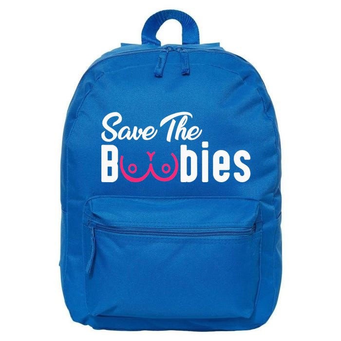 Save The Boobies Funny Breast Cancer Awareness 16 in Basic Backpack