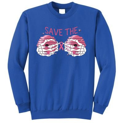 Save The Boobees Boo Bees Breast Cancer Halloween Gift Tall Sweatshirt