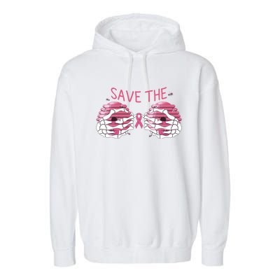 Save The Boobees Boo Bees Breast Cancer Halloween Gift Garment-Dyed Fleece Hoodie