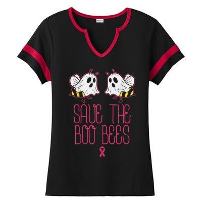 Save The Boobees Boo Bees Breast Cancer Halloween Ladies Halftime Notch Neck Tee