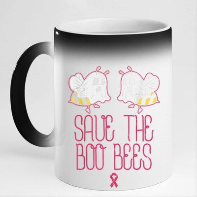 Save The Boobees Boo Bees Breast Cancer Halloween 11oz Black Color Changing Mug