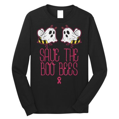 Save The Boobees Boo Bees Breast Cancer Halloween Long Sleeve Shirt