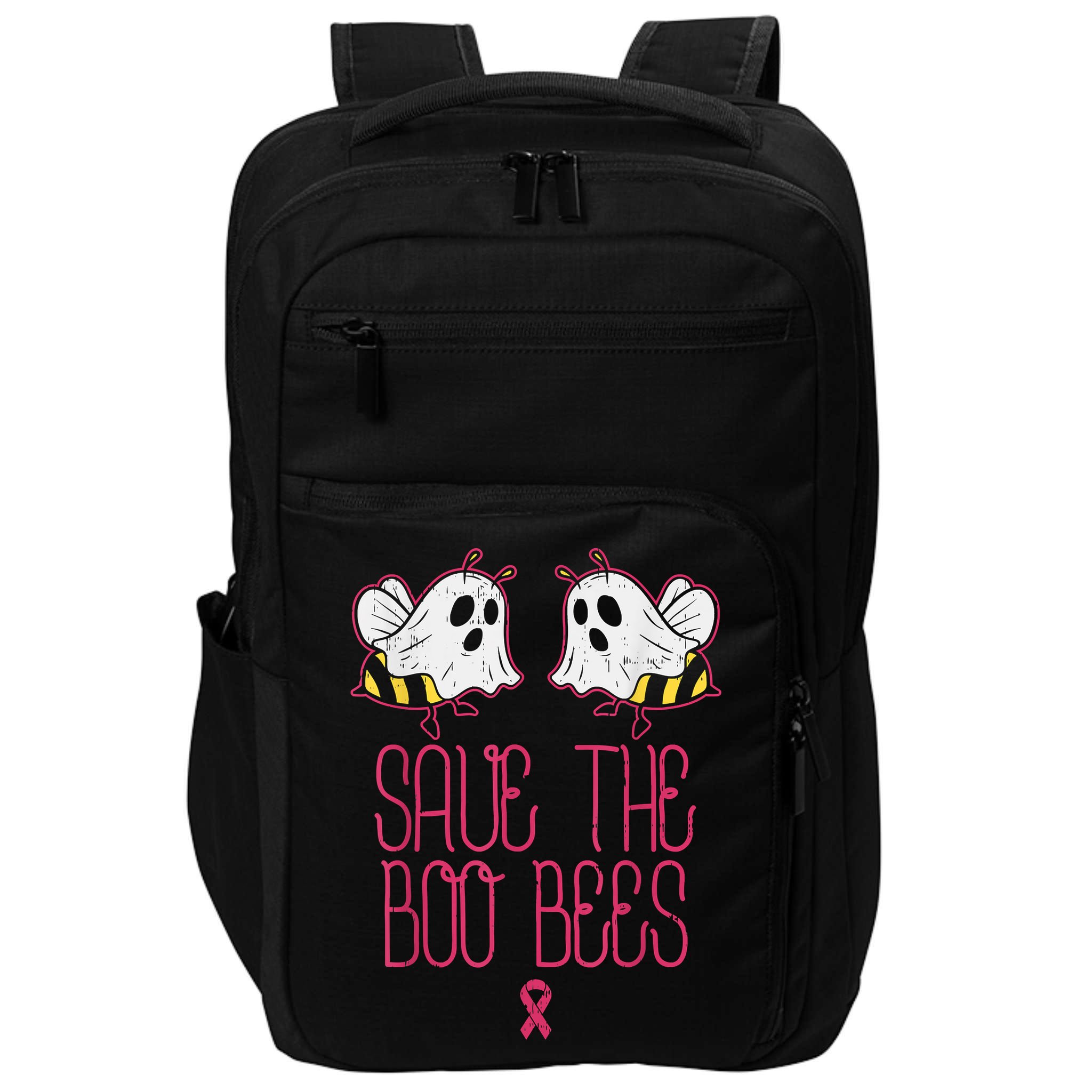 Save The Boobees Boo Bees Breast Cancer Halloween Impact Tech Backpack
