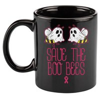 Save The Boobees Boo Bees Breast Cancer Halloween 11oz C Handle Ceramic Mug