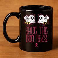 Save The Boobees Boo Bees Breast Cancer Halloween 11oz C Handle Ceramic Mug