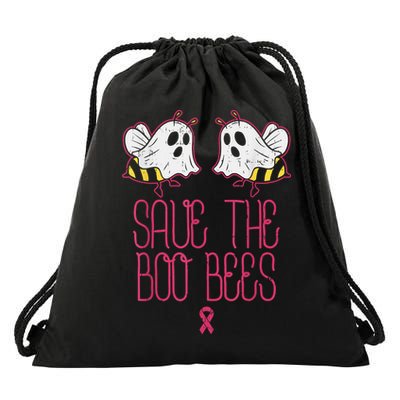 Save The Boobees Boo Bees Breast Cancer Halloween Drawstring Bag