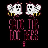 Save The Boobees Boo Bees Breast Cancer Halloween Flat Bill Trucker Hat
