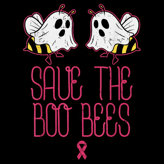 Save The Boobees Boo Bees Breast Cancer Halloween Flat Bill Trucker Hat