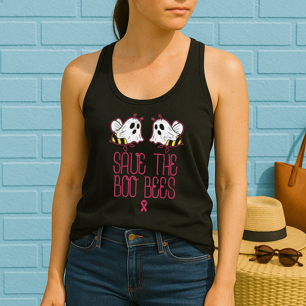 Save The Boobees Boo Bees Breast Cancer Halloween Womens Tank Top