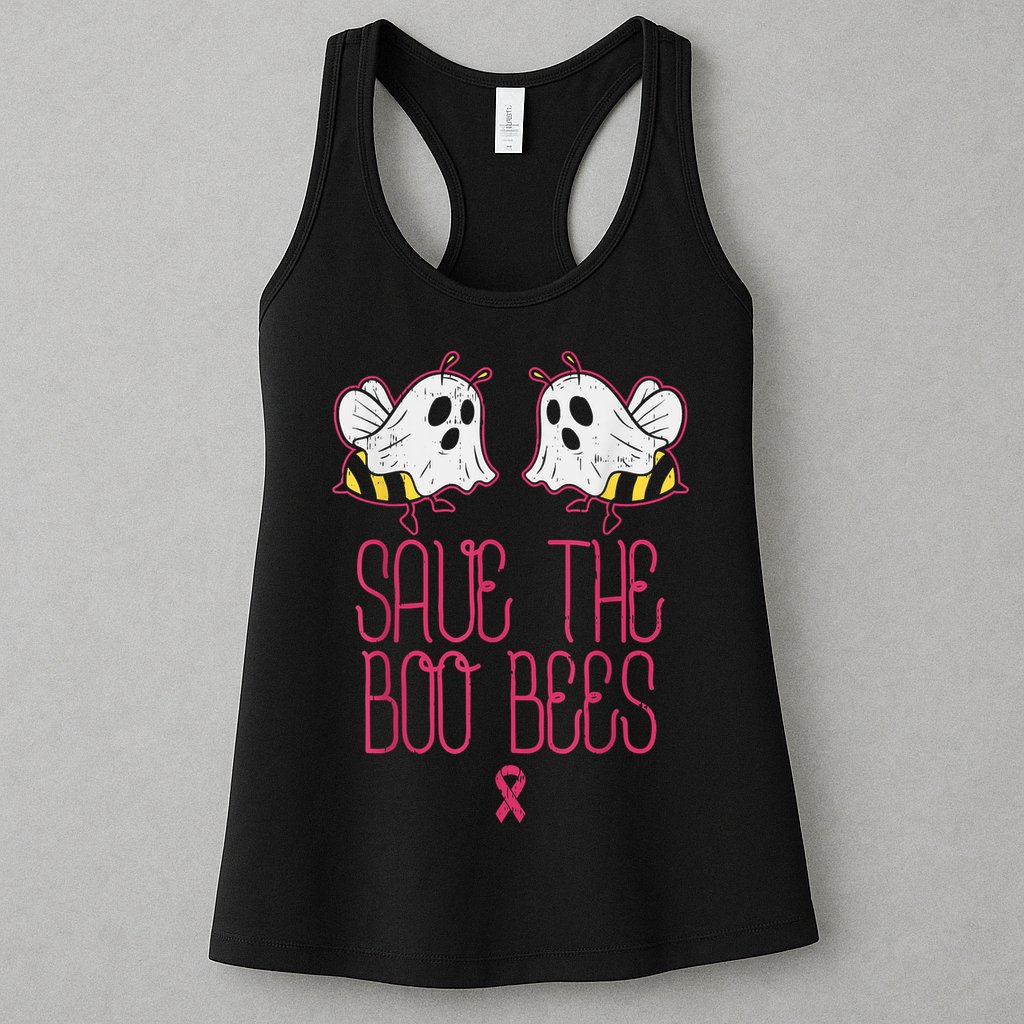 Save The Boobees Boo Bees Breast Cancer Halloween Womens Tank Top
