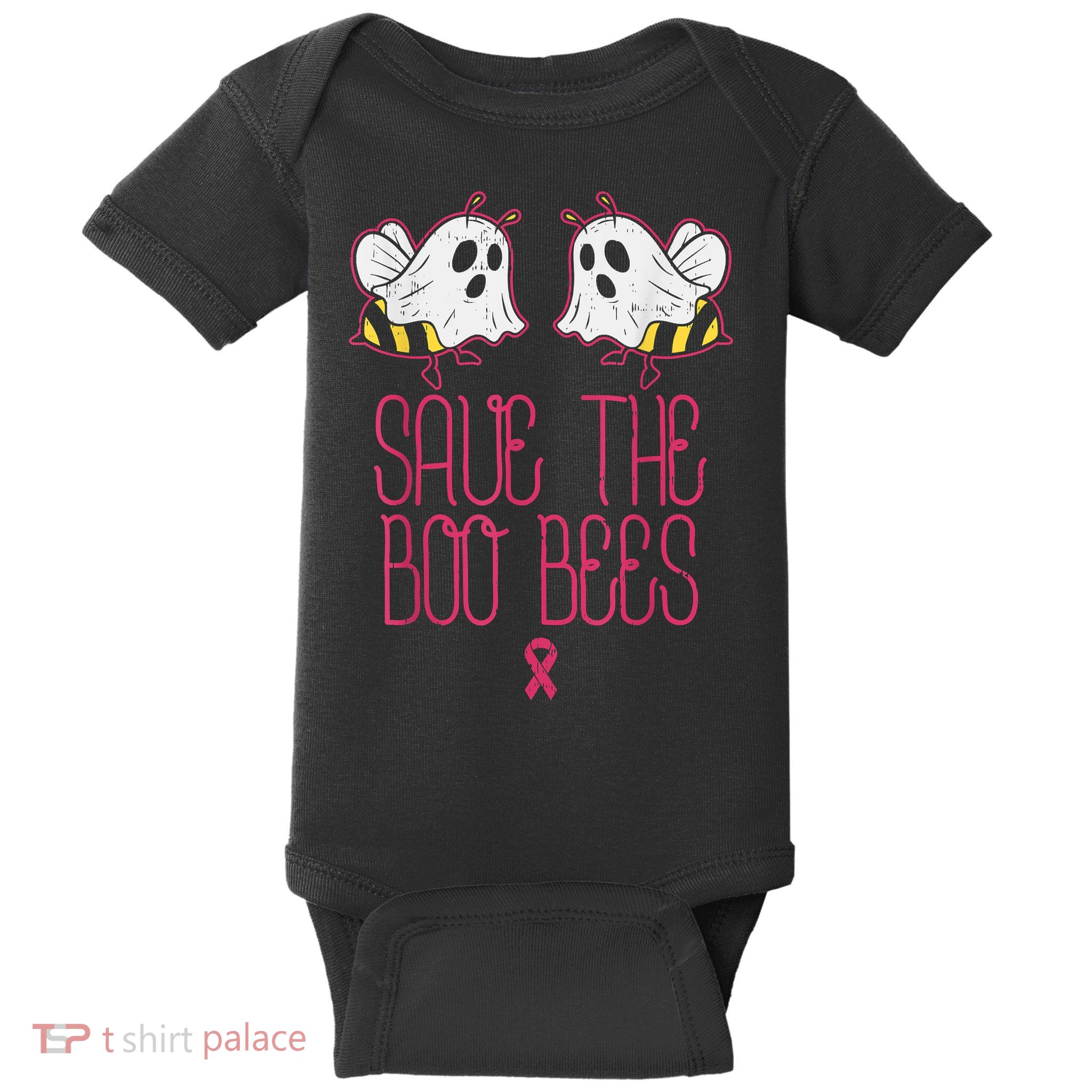 Save The Boobees Boo Bees Breast Cancer Halloween Baby Bodysuit