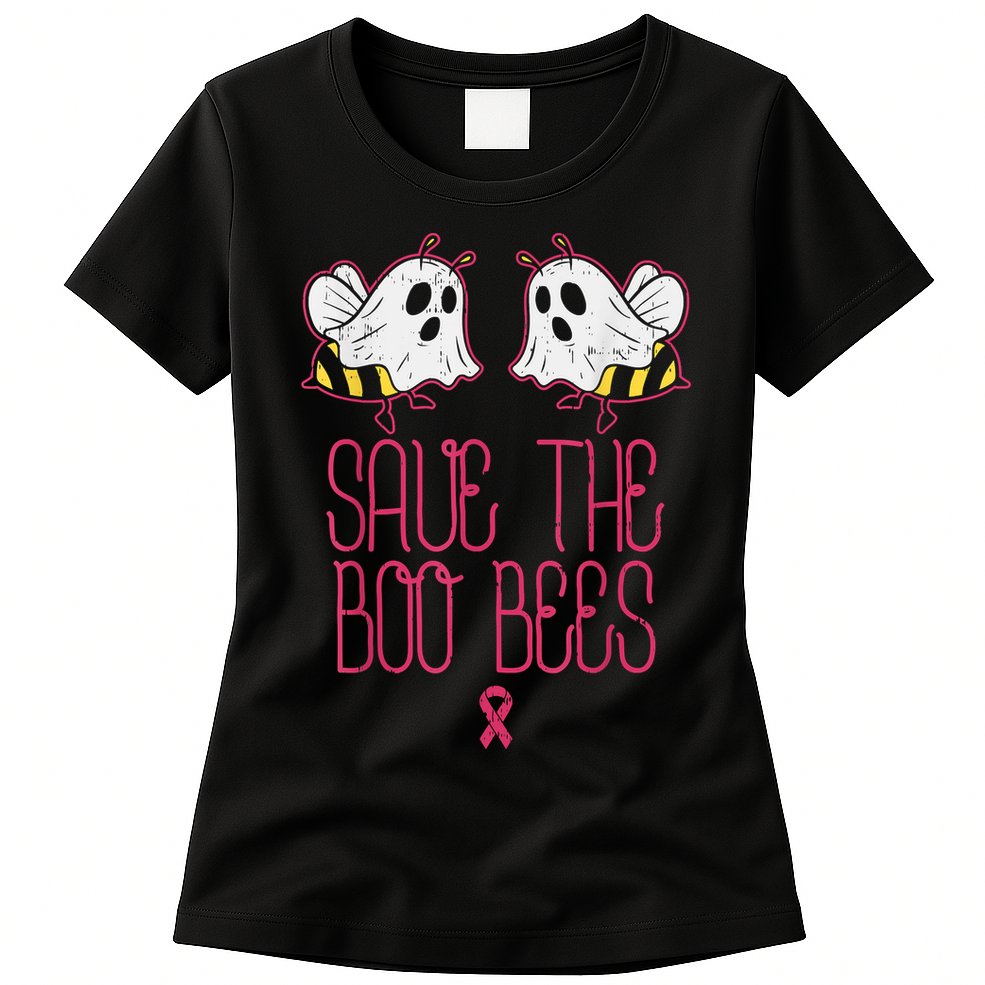 Save The Boobees Boo Bees Breast Cancer Halloween Womens T-Shirt