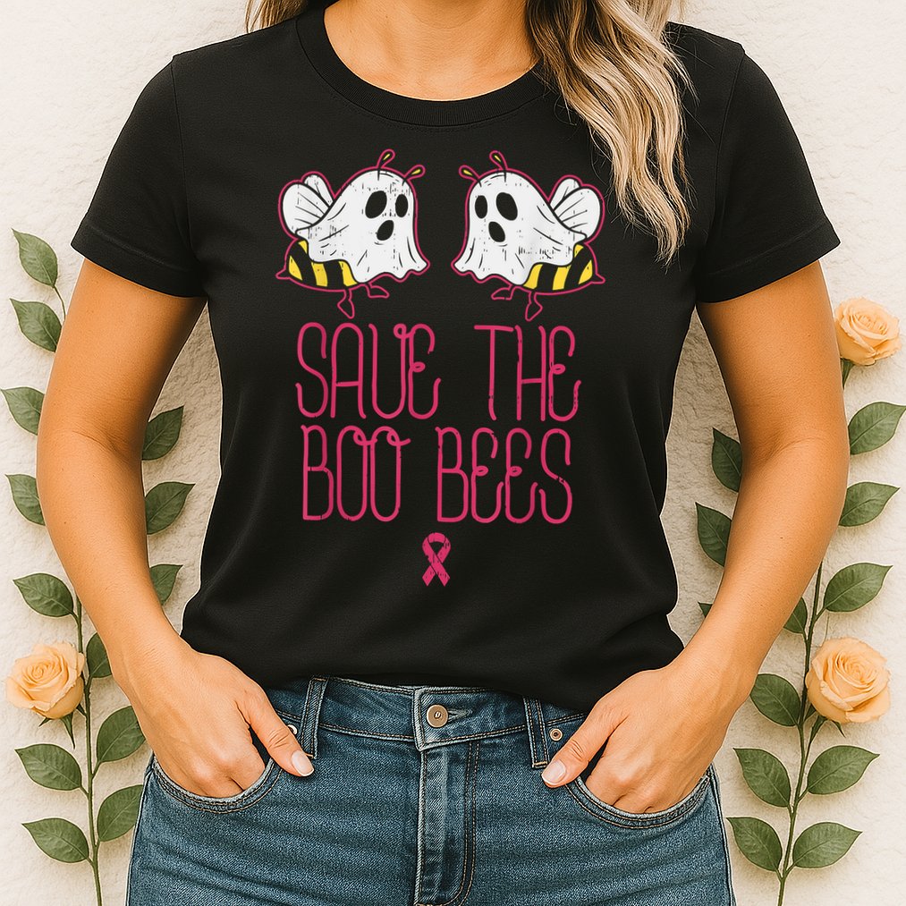 Save The Boobees Boo Bees Breast Cancer Halloween Womens T-Shirt