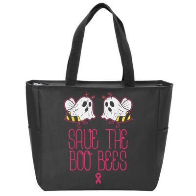 Save The Boobees Boo Bees Breast Cancer Halloween Zip Tote Bag