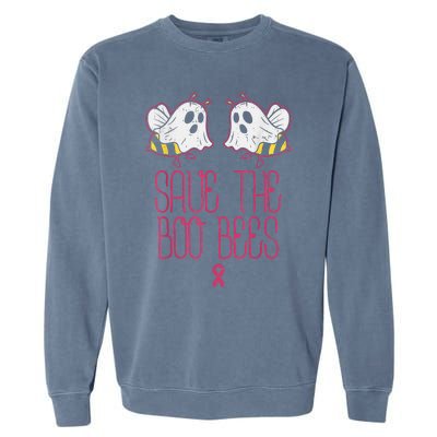 Save The Boobees Boo Bees Breast Cancer Halloween Garment-Dyed Sweatshirt