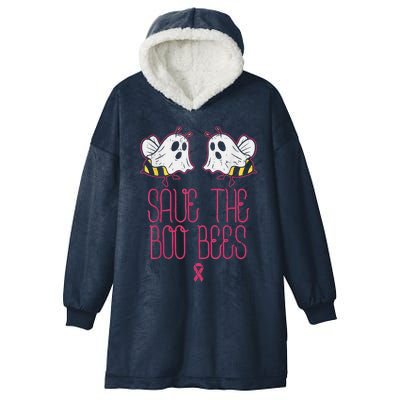 Save The Boobees Boo Bees Breast Cancer Halloween Hooded Wearable Blanket