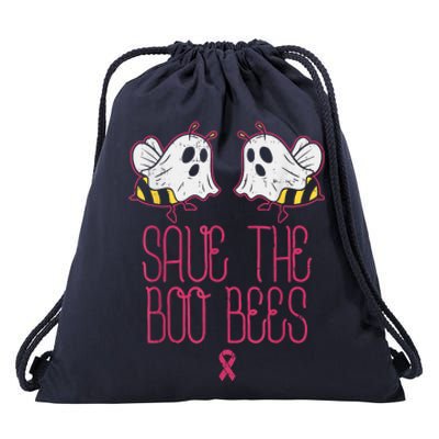 Save The Boobees Boo Bees Breast Cancer Halloween Drawstring Bag