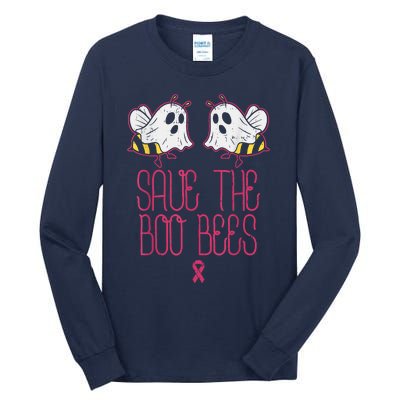 Save The Boobees Boo Bees Breast Cancer Halloween Tall Long Sleeve T-Shirt