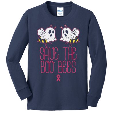 Save The Boobees Boo Bees Breast Cancer Halloween Kids Long Sleeve Shirt