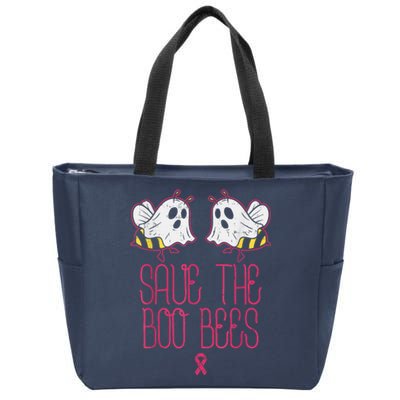 Save The Boobees Boo Bees Breast Cancer Halloween Zip Tote Bag