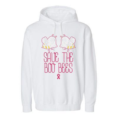 Save The Boobees Boo Bees Breast Cancer Halloween Garment-Dyed Fleece Hoodie