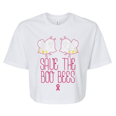 Save The Boobees Boo Bees Breast Cancer Halloween Bella+Canvas Jersey Crop Tee