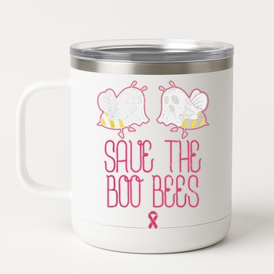 Save The Boobees Boo Bees Breast Cancer Halloween 12 oz Stainless Steel Tumbler Cup