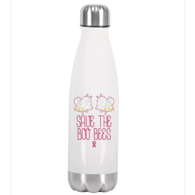 Save The Boobees Boo Bees Breast Cancer Halloween Stainless Steel Insulated Water Bottle