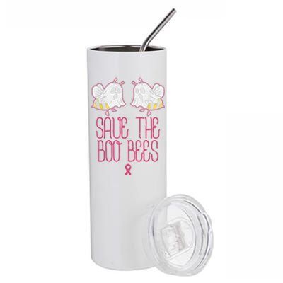 Save The Boobees Boo Bees Breast Cancer Halloween Stainless Steel Tumbler