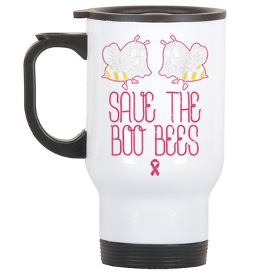 Save The Boobees Boo Bees Breast Cancer Halloween Stainless Steel Travel Mug