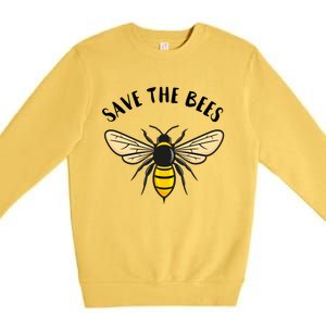 Save The Bees Save Our Planet Beekeeper Honey Earth Day Gift Premium Crewneck Sweatshirt