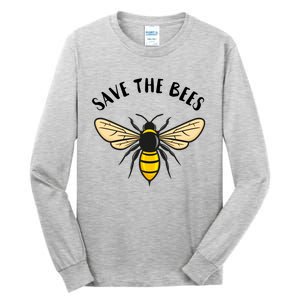 Save The Bees Save Our Planet Beekeeper Honey Earth Day Gift Tall Long Sleeve T-Shirt