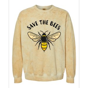 Save The Bees Save Our Planet Beekeeper Honey Earth Day Gift Colorblast Crewneck Sweatshirt