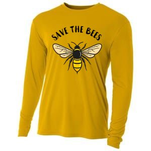 Save The Bees Save Our Planet Beekeeper Honey Earth Day Gift Cooling Performance Long Sleeve Crew